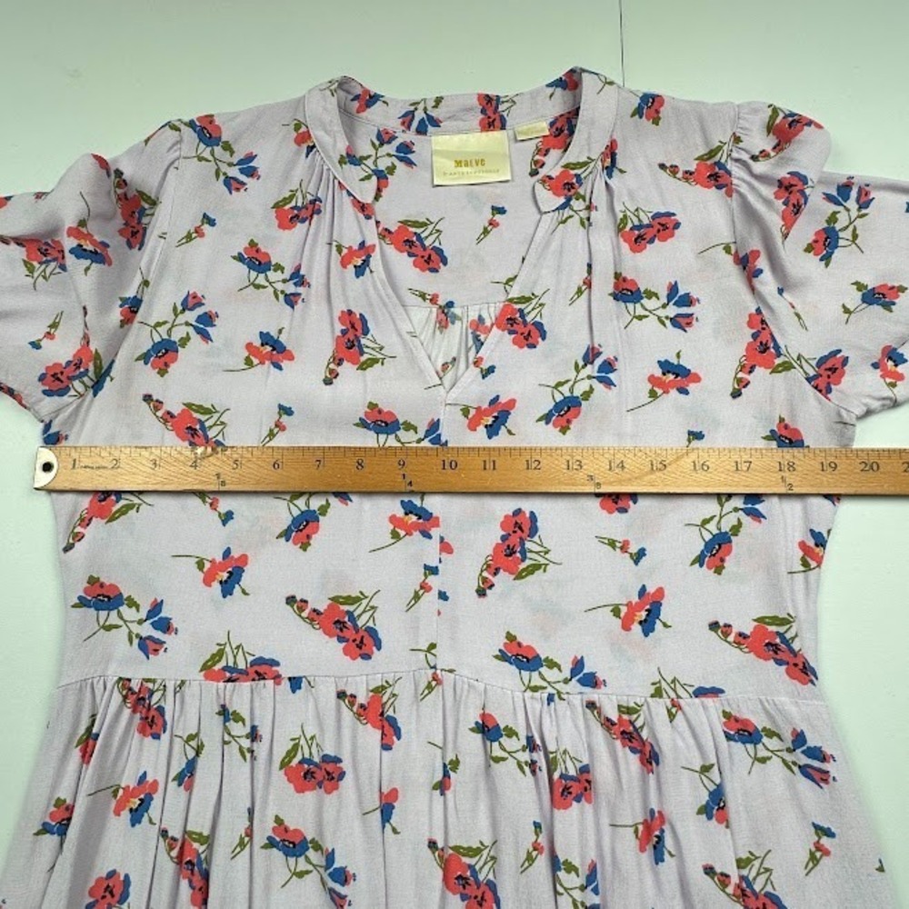 Maeve Anthropologie Dress Womens Small Purple Floral Babydoll Whimsy Cottage - Picture 11 of 14